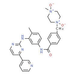 ChemSpider 2D Image | 4-[(4-Methyl-1,4-dioxido-1-piperazinyl)methyl]-N-(4-methyl-3-{[4-(3-pyridinyl)-2-pyrimidinyl]amino}phenyl)benzamide | C29H31N7O3