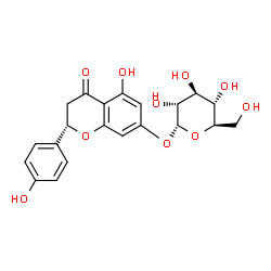 ChemSpider 2D Image | (2S)-5-Hydroxy-2-(4-hydroxyphenyl)-4-oxo-3,4-dihydro-2H-chromen-7-yl alpha-D-glucopyranoside | C21H22O10