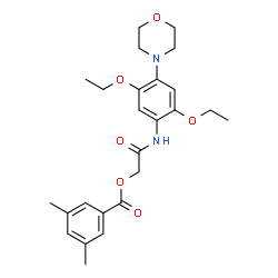 ChemSpider 2D Image | 2-{[2,5-Diethoxy-4-(4-morpholinyl)phenyl]amino}-2-oxoethyl 3,5-dimethylbenzoate | C25H32N2O6