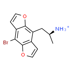 ChemSpider 2D Image | (2S)-1-(8-Bromofuro[2,3-f][1]benzofuran-4-yl)-2-propanaminium | C13H13BrNO2