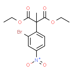 ChemSpider 2D Image | Diethyl (2-bromo-4-nitrophenyl)(methyl)malonate | C14H16BrNO6