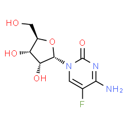 ChemSpider 2D Image | 4-Amino-5-fluoro-1-(alpha-D-ribofuranosyl)-2(1H)-pyrimidinone | C9H12FN3O5