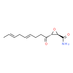 ChemSpider 2D Image | (2R,3R)-3-[(4E,7E)-4,7-Nonadienoyl]-2-oxiranecarboxamide | C12H17NO3