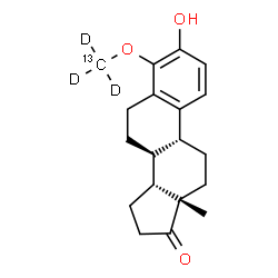 ChemSpider 2D Image | (8alpha)-3-Hydroxy-4-[(~13~C,~2~H_3_)methyloxy]estra-1,3,5(10)-trien-17-one | C1813CH21D3O3