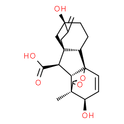ChemSpider 2D Image | (5R,8S,9R,11S,12R)-5,12-Dihydroxy-11-methyl-6-methylene-16-oxo-15-oxapentacyclo[9.3.2.1~5,8~.0~1,10~.0~2,8~]heptadec-13-ene-9-carboxylic acid | C19H22O6
