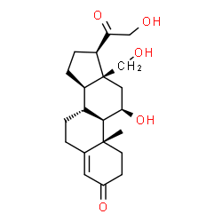 ChemSpider 2D Image | (10alpha,11alpha,14beta,17alpha)-11,18,21-Trihydroxypregn-4-ene-3,20-dione | C21H30O5