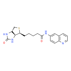 ChemSpider 2D Image | 5-[(4S)-2-Oxohexahydro-1H-thieno[3,4-d]imidazol-4-yl]-N-(6-quinolinyl)pentanamide | C19H22N4O2S