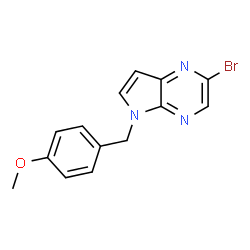 ChemSpider 2D Image | 2-Bromo-5-(4-methoxybenzyl)-5H-pyrrolo[2,3-b]pyrazine | C14H12BrN3O