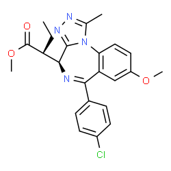 ChemSpider 2D Image | Methyl (2R)-2-[(4S)-6-(4-chlorophenyl)-8-methoxy-1-methyl-4H-[1,2,4]triazolo[4,3-a][1,4]benzodiazepin-4-yl]butanoate | C23H23ClN4O3