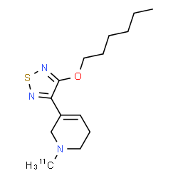 ChemSpider 2D Image | 5-[4-(Hexyloxy)-1,2,5-thiadiazol-3-yl]-1-(~11~C)methyl-1,2,3,6-tetrahydropyridine | C1311CH23N3OS
