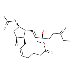 ChemSpider 2D Image | Methyl (5Z,9alpha,11alpha,13E,15S)-11-acetoxy-9,15-dihydroxy-18-oxoprosta-5,13-dien-1-oate | C23H36O7