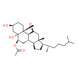 ChemSpider 2D Image | (3beta,5alpha,6beta,11beta,20R)-3,5,11-Trihydroxycholestan-6-yl acetate | C29H50O5