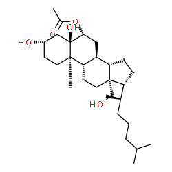 ChemSpider 2D Image | (3beta,5alpha,6beta,20R)-3,5,18-Trihydroxycholestan-6-yl acetate | C29H50O5