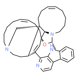 ChemSpider 2D Image | (1S,3S,9Z,13R,14R,22Z,29R)-27-(9H-beta-Carbolin-1-yl)-3-methyl-2-oxa-4,17-diazapentacyclo[12.11.2.1~1,4~.1~13,17~.0~13,29~]nonacosa-9,22,26-triene | C38H48N4O