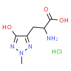 ChemSpider 2D Image | 3-(5-Hydroxy-2-methyl-2H-1,2,3-triazol-4-yl)alanine hydrochloride (1:1) | C6H11ClN4O3