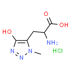 ChemSpider 2D Image | 3-(4-Hydroxy-1-methyl-1H-1,2,3-triazol-5-yl)alanine hydrochloride (1:1) | C6H11ClN4O3
