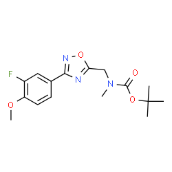 ChemSpider 2D Image | 2-Methyl-2-propanyl {[3-(3-fluoro-4-methoxyphenyl)-1,2,4-oxadiazol-5-yl]methyl}methylcarbamate | C16H20FN3O4