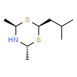 ChemSpider 2D Image | (4R,6R)-2-Isobutyl-4,6-dimethyl-1,3,5-dithiazinane | C9H19NS2