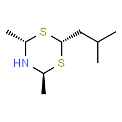 ChemSpider 2D Image | (4S,6S)-2-Isobutyl-4,6-dimethyl-1,3,5-dithiazinane | C9H19NS2