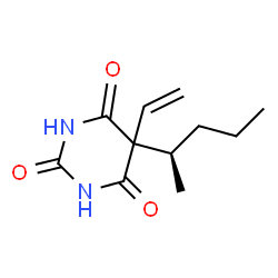 ChemSpider 2D Image | 5-[(2R)-2-Pentanyl]-5-vinyl-2,4,6(1H,3H,5H)-pyrimidinetrione | C11H16N2O3