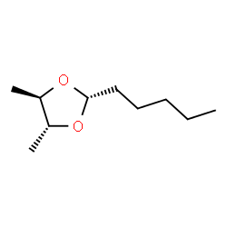 ChemSpider 2D Image | (4R,5R)-4,5-Dimethyl-2-pentyl-1,3-dioxolane | C10H20O2