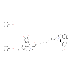 ChemSpider 2D Image | (1S,2S,1'R,2'S)-2,2'-{1,5-Pentanediylbis[oxy(3-oxo-3,1-propanediyl)]}bis[1-(3,4-dimethoxybenzyl)-6,7-dimethoxy-2-methyl-1,2,3,4-tetrahydroisoquinolinium] bisbenzenesulfonate | C65H82N2O18S2