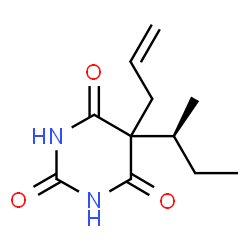 ChemSpider 2D Image | 5-Allyl-5-[(2S)-2-butanyl]-2,4,6(1H,3H,5H)-pyrimidinetrione | C11H16N2O3