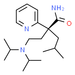 ChemSpider 2D Image | (2S)-2-[2-(Diisopropylamino)ethyl]-4-methyl-2-(2-pyridinyl)pentanamide | C19H33N3O