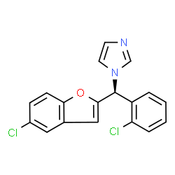 ChemSpider 2D Image | 1-[(S)-(5-Chloro-1-benzofuran-2-yl)(2-chlorophenyl)methyl]-1H-imidazole | C18H12Cl2N2O