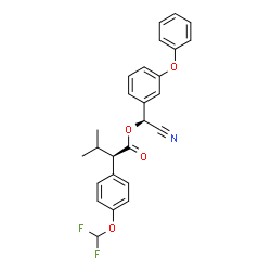 ChemSpider 2D Image | (S)-Cyano(3-phenoxyphenyl)methyl (2R)-2-[4-(difluoromethoxy)phenyl]-3-methylbutanoate | C26H23F2NO4