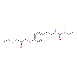 ChemSpider 2D Image | 1-(2-{4-[(2S)-2-Hydroxy-3-(isopropylamino)propoxy]phenyl}ethyl)-3-isopropylurea | C18H31N3O3