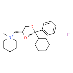 ChemSpider 2D Image | 1-{[(2S,4R)-2-Cyclohexyl-2-phenyl-1,3-dioxolan-4-yl]methyl}-1-methylpiperidinium iodide | C22H34INO2