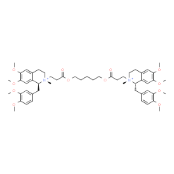 ChemSpider 2D Image | (1S,2S,1'S,2'R)-2,2'-{1,5-Pentanediylbis[oxy(3-oxo-3,1-propanediyl)]}bis[1-(3,4-dimethoxybenzyl)-6,7-dimethoxy-2-methyl-1,2,3,4-tetrahydroisoquinolinium] | C53H72N2O12