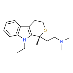 ChemSpider 2D Image | 2-[(1S)-9-Ethyl-1-methyl-1,3,4,9-tetrahydrothiopyrano[3,4-b]indol-1-yl]-N,N-dimethylethanamine | C18H26N2S