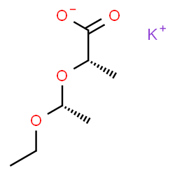 ChemSpider 2D Image | Potassium (2S)-2-[(1S)-1-ethoxyethoxy]propanoate | C7H13KO4