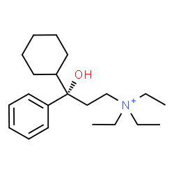 ChemSpider 2D Image | (3S)-3-Cyclohexyl-N,N,N-triethyl-3-hydroxy-3-phenyl-1-propanaminium | C21H36NO