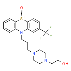 ChemSpider 2D Image | 10-{3-[4-(2-Hydroxyethyl)-1-piperazinyl]propyl}-2-(trifluoromethyl)-10H-phenothiazin-5-ium-5-olate | C22H26F3N3O2S