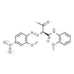 ChemSpider 2D Image | (2S)-2-[(E)-(2-Methoxy-4-nitrophenyl)diazenyl]-N-(2-methoxyphenyl)-3-oxobutanamide | C18H18N4O6