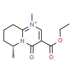 ChemSpider 2D Image | (6R)-3-(Ethoxycarbonyl)-1,6-dimethyl-4-oxo-6,7,8,9-tetrahydro-4H-pyrido[1,2-a]pyrimidin-1-ium | C13H19N2O3