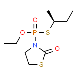 ChemSpider 2D Image | S-[(2S)-2-Butanyl] O-ethyl (2-oxo-1,3-thiazolidin-3-yl)phosphonothioate | C9H18NO3PS2