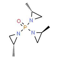 ChemSpider 2D Image | (2R,2'R,2''S)-1,1',1''-Phosphoryltris(2-methylaziridine) | C9H18N3OP
