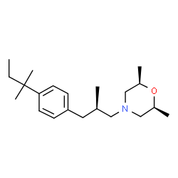 ChemSpider 2D Image | (2R,6S)-2,6-Dimethyl-4-{(2R)-2-methyl-3-[4-(2-methyl-2-butanyl)phenyl]propyl}morpholine | C21H35NO