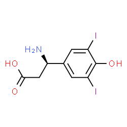 ChemSpider 2D Image | (3R)-3-Amino-3-(4-hydroxy-3,5-diiodophenyl)propanoic acid | C9H9I2NO3