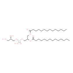 ChemSpider 2D Image | (2S)-3-({[(2S)-2,3-Dihydroxypropoxy](hydroxy)phosphoryl}oxy)-2-(tetradecanoyloxy)propyl myristate | C34H67O10P
