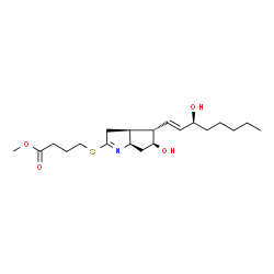 ChemSpider 2D Image | Methyl 4-({(3aS,4S,5S,6aR)-5-hydroxy-4-[(1E,3S)-3-hydroxy-1-octen-1-yl]-3,3a,4,5,6,6a-hexahydrocyclopenta[b]pyrrol-2-yl}sulfanyl)butanoate | C20H33NO4S
