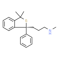ChemSpider 2D Image | 3-[(1S)-3,3-Dimethyl-1-phenyl-1,3-dihydro-2-benzothiophen-1-yl]-N-methyl-1-propanamine | C20H25NS