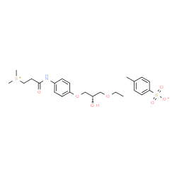 ChemSpider 2D Image | [3-({4-[(2S)-3-Ethoxy-2-hydroxypropoxy]phenyl}amino)-3-oxopropyl](dimethyl)sulfonium 4-methylbenzenesulfonate | C23H33NO7S2