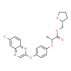 ChemSpider 2D Image | (2R)-Tetrahydro-2-furanylmethyl (2R)-2-{4-[(6-chloro-2-quinoxalinyl)oxy]phenoxy}propanoate | C22H21ClN2O5