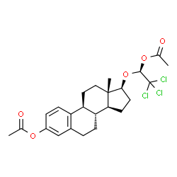 ChemSpider 2D Image | (1S)-1-{[(17beta)-3-Acetoxyestra-1,3,5(10)-trien-17-yl]oxy}-2,2,2-trichloroethyl acetate | C24H29Cl3O5