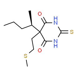 ChemSpider 2D Image | 5-[2-(Methylsulfanyl)ethyl]-5-[(2R)-2-pentanyl]-2-thioxodihydro-4,6(1H,5H)-pyrimidinedione | C12H20N2O2S2
